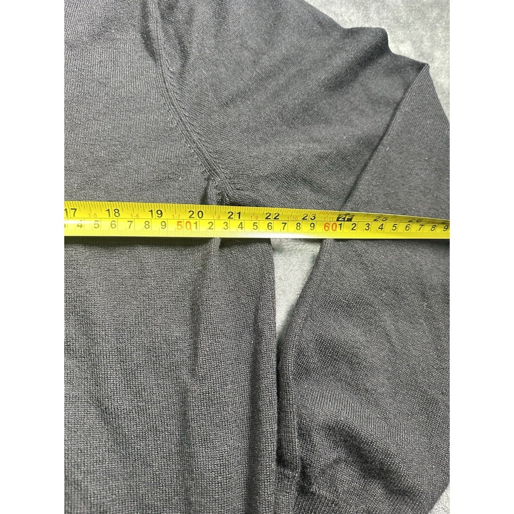 Brooks Brothers Merino Italian  Wool‎ Sweater Men's LARGE V-Neck Pullover Black - Picture 5 of 8